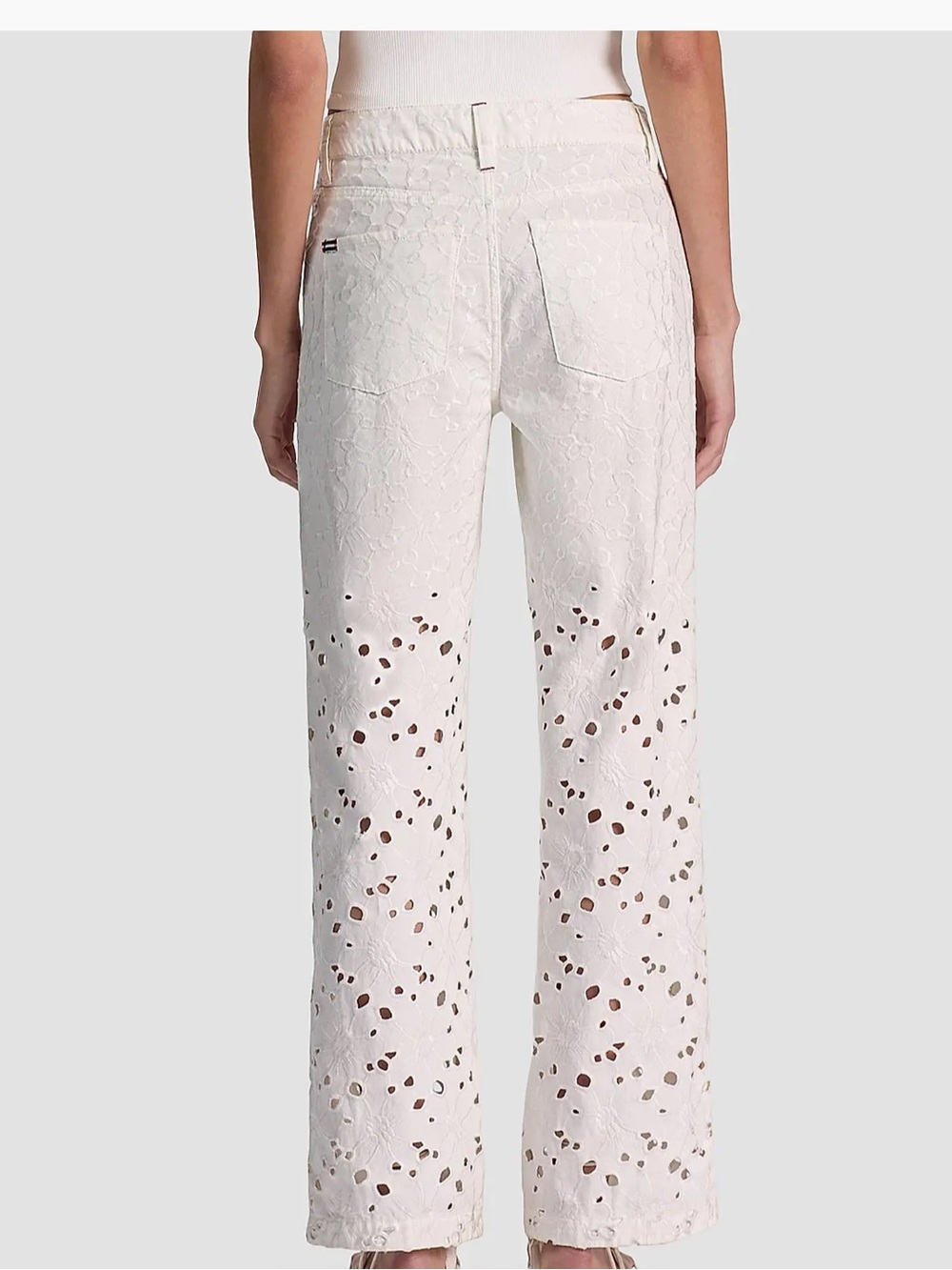 Alice + Olivia Floral Embroided High Rise Jeans - Picture 4 of 9